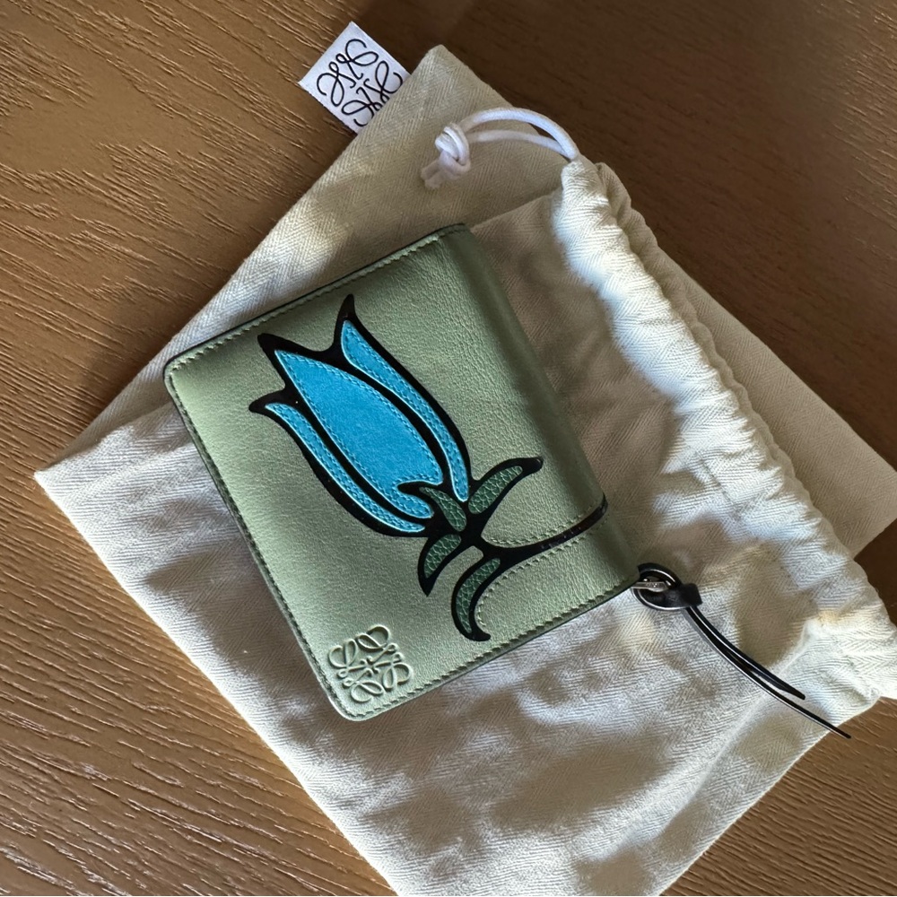 LOEWE Herbarium Billfold Wallet Green